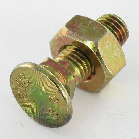 Boulon de charrue TFCC tête fraisée collet carré M10X50 Classe 8.8 Bichromaté-5 pièces
