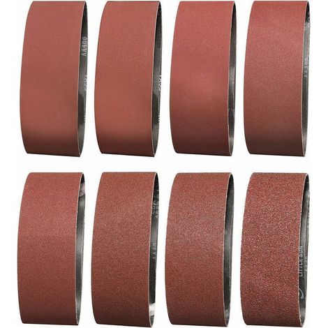 Bande Abrasive 75x533 Mm- Grains 2 X 40/60/80/120/180/240/320/400 Bande De Ponceuse Pour Le Ponçage Gxk51-P, Le Polissage Et Le Dépoussiérage, Idéale Pour Le Bois (16 Pièces) (1/4)
