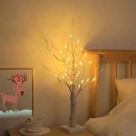 Arbre Lumineux - 24 LED Blanc Chaud - Alimentation USB ou Piles AA - Style Moderne - Décoration Intérieure - 1 Pièce (1/5)