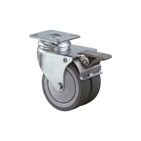 BS Rollen Doble Rueda Giratoria con Freno Total Ø 75 mm 80 kg - B120.A85.075 (1/3)