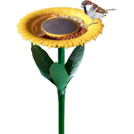Décoration de jardin mangeoire à oiseaux tournesol en forme de fleur plateau d'alimentation pour oiseaux (1/5)
