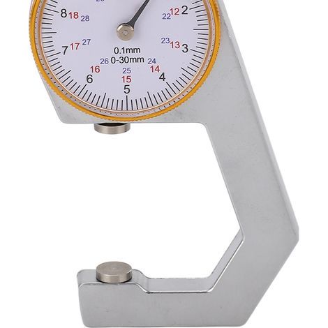 Jauge d'épaisseur à tête plate, outil de mesure d'épaisseur de poche de haute précision pour Film de papier et cuir 0 à 30mm (1/5)