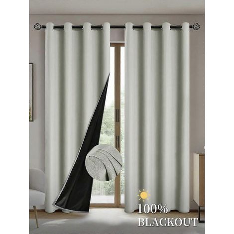 Rideaux occultants (1 pièce) avec doublure isolante enduite, idéaux pour le salon, la chambre, la cuisine et la décoration intérieure. (1/5)