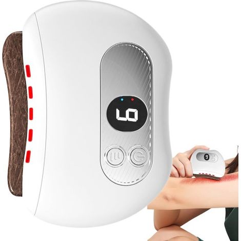 Masajeador - Tabla Gua Sha - Alivia el dolor muscular - Cabezal Gua Sha de tres lados - 15,5 x 13,5 x 4 cm - Blanco (1/5)