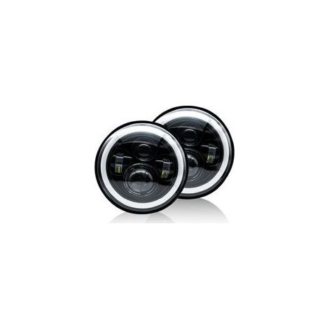 Phares LED 7 pouces – Technologie E-Mark RHD – 5000 lm feux de route – Étanchéité IP68 – Compatible Land Rover Defender (1/5)