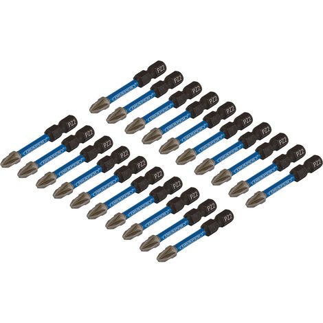 Draper PZ2X50MM IMPACT S/D BIT 20PK 05696 PZ-Type Impact Screwdriver Bits, 1/4" Hex
