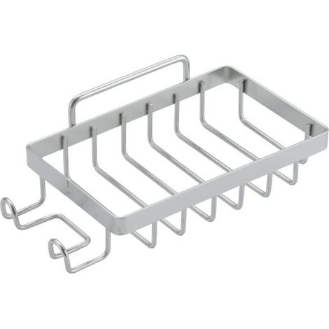 Portasapone autoadesivo in acciaio inox per montaggio a parete, non necessita di foratura, supporto argentato per bagno e doccia, fissaggio stabile - Crezuo