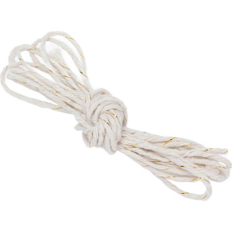 Corde cadeau de Noël 2m, ruban de fête blanc et or, emballage sac PE, lot de lien décoratif. (1/5)