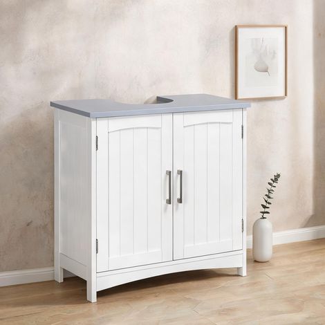 Meuble de salle de bain blanc en MDF 60 x 33 x 60 cm (1/5)