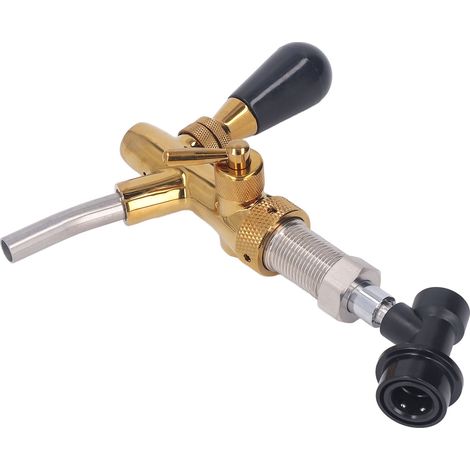 Robinet à bière G5/8 en laiton et acier inoxydable, réglable, avec raccord rapide. (1/5)