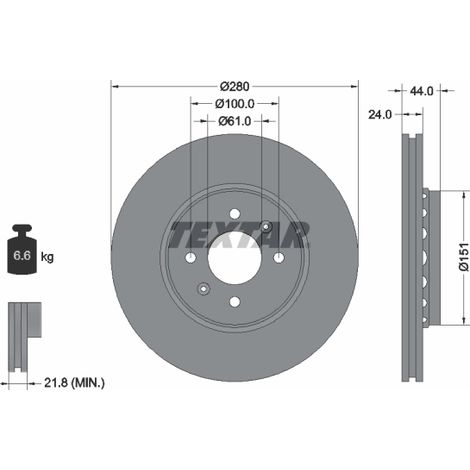 Lot de 2 Disques de frein Textar 92254603 DACIA 402060540R 402065616R 402065719R