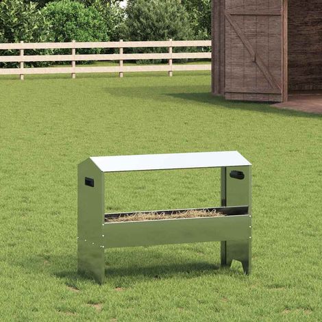 vidaXL  Livestock Feeding Trough  Silver 79 x 35 x 62 cm