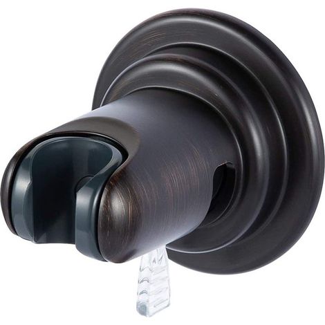 Support de douche en cuivre antique noir, pommeau de douche à ventouse amovible et réglable, fixation murale universelle et amovible, plastique ABS
