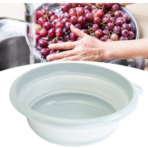 Lavabo Pliable - Bac à Vaisselle Plastique PP+TPR - Diamètre 25,5 cm - Pour Camping Voyage Cuisine Plein Air Maison - 1 Pièce (1/5)