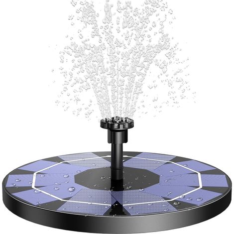 pour Bain d'oiseaux Jardin Fontaine(3W) – Fontaine énergie autonome plein air Flottante 3W, Pompe Bassin énergie (1/5)
