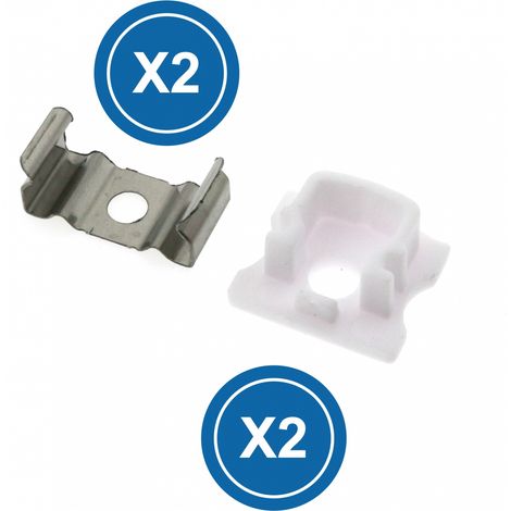 Pack 2 Tapones y 2 grapas para Perfil  Blanco   IluminaShop