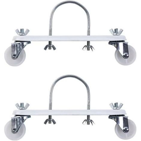 Lot de 2 supports de chauffage électrique pour radiateur - Base de roulette hydroélectrique - Support de poulie mobile spécial (blanc) (1/4)
