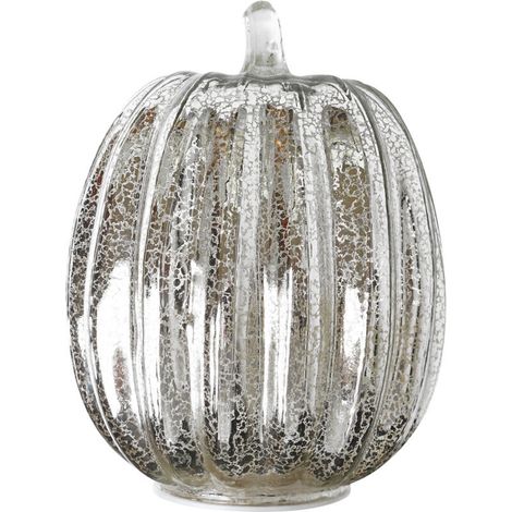 Citrouille décorative d'automne, élégantes guirlandes lumineuses en verre pour Thanksgiving, centre de table à LED, argent (1/4)