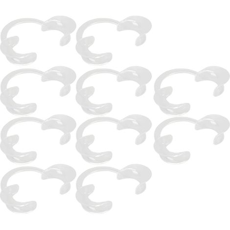 10 pièces Ouvre-bouche dentaire transparent jetable, écarteur de joues pour cliniques dentaires S (1/5)