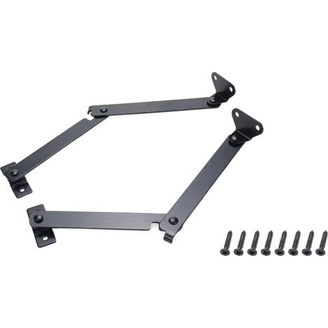 Componenti: Cerniera di supporto del coperchio nera, cerniera a perno di supporto del coperchio pieghevole per finestre, porte, scatole, armadi.