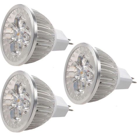 Pack di 3 lampadine a LED GU5.3 MR16 12V bianco caldo 1 W (1/5)