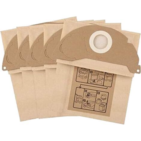 Green Mobility-Sac De Papier Filtre À Poussière De 10/5 Pièces for KARCHER WD2 WD2250 A2004 A2054 MV2 Pièces De Sac À Aspirateur Robot for Kärcher 6.904-322.0 (Color :5pcs) (1/5)