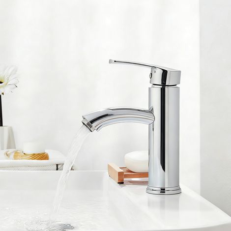 Oraymin – Robinet Salle de Bain Mitigeur de Lavabo à Deux Voies pour Salle de Bain Robinet de Lavabo en Acier Inox Robinetterie Lavabo Chromé Classique (1/5)