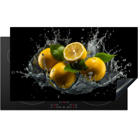 PROTECTOR DE PLACAS DE INDUCCIÓN Limón - Fruta - Amarillo - Negro Tapa Protectora De Cocina 91.6x52.7 cm