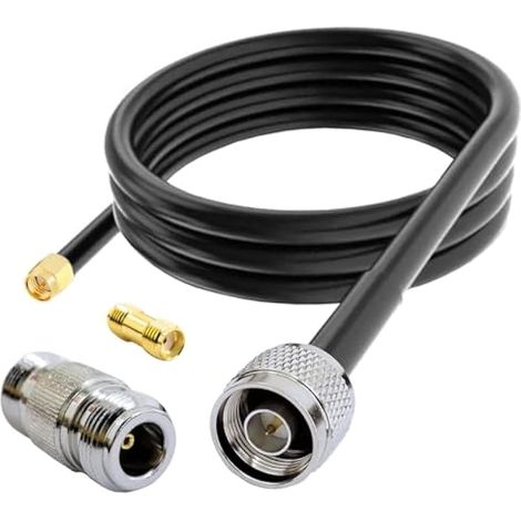Câble RG58 faible perte N vers SMA + 2 adaptateurs N/SMA - pour LTE 3G 4G 5G radio amateur GPS WiFi (3m) (1/5)