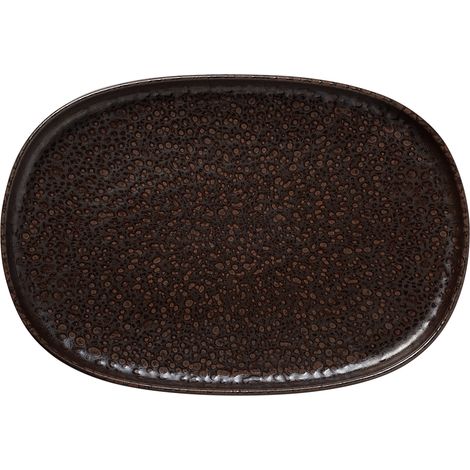 Lot de 4 plateaux en Grès Marron métallisé L 330 mm l 230 mm H 30 mm - Was Germany