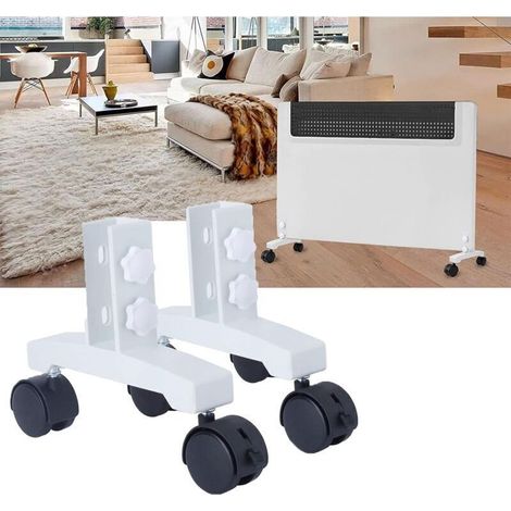 Lot de 2 Pieds Pour Radiateur Infrarouge Universels, Pieds de Support Adaptés Pour Panneaux Chauffants, Support Réglable Avec Roues Convient Pour et Modèles Avec Cadre (1/5)
