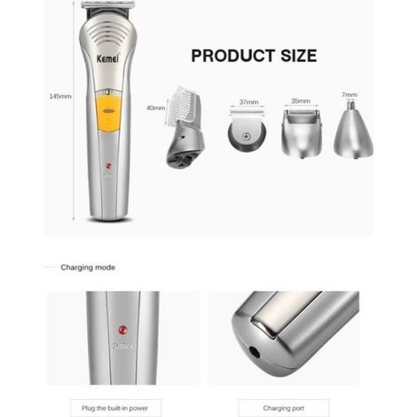 Tondeuse à cheveux Professionnelle électrique homme barbes rasoir Imperméable 4 en 1 Coupe-Soins Ensemble Multi-Styles corps visage (1/4)