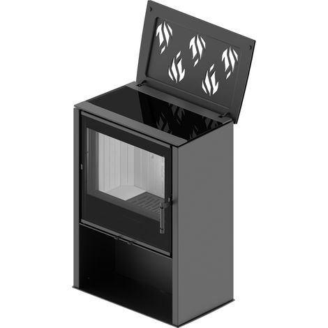 Kaminofen Hitze LUPO M 8,7 kW Freistehender Kamin mit Heizplatte Ofen Holzofen (1/5)