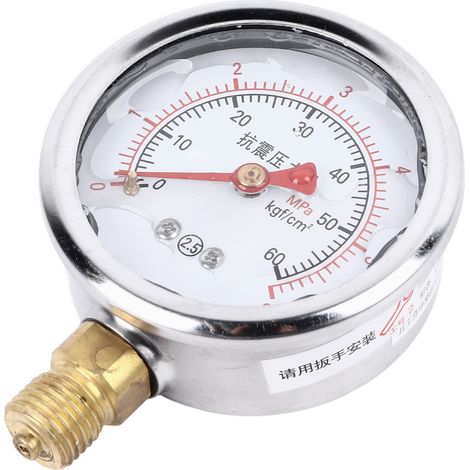 Manomètre de classe 1.6 antisismique haute précision, testeur de pression industriel à cadran pour applications électriques, pétrolières et chimiques. (1/5)