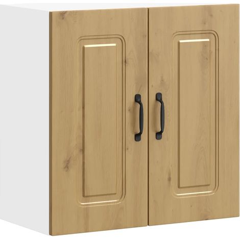 Armario de pared para cocina de 60 x 31 x 60 cm práctico espacio de almacenamiento diseño artesanal en roble madera de ingeniería 020049991 (1/5)