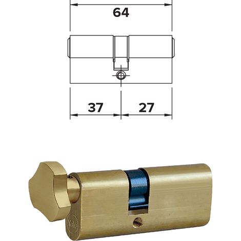 Cilindro Ovale con Pomolo +10+22 = 64 (37+27) Corni 32 mm