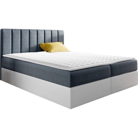 Lit boxspring Culina, Soft 017 + Spirit 13, Unique, Continental, 120x200, Faux cuir, Tissu, Disponible, 126x208x103cm (1/5)