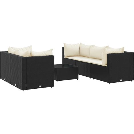 Maison Exclusive - Set Mobili da Giardino 6 pz con Cuscini in Polyrattan Nero