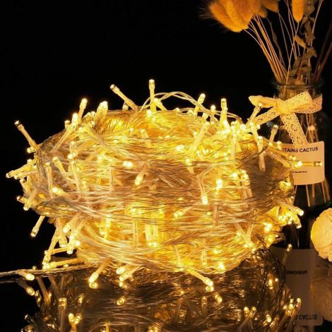 Guirlande lumineuse de 10 m (33 pi) avec 100 LED, guirlande de Noël avec prise et 8 lumières clignotantes (1/5)