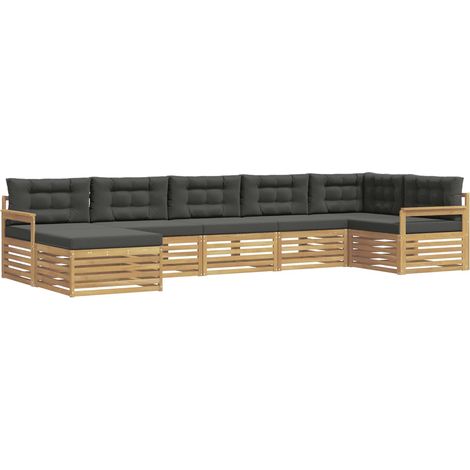 Outdoor-Sofagarnitur 7 stk. 7-Sitzer Weiß und Anthrazit vidaXL