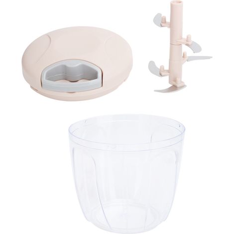 Coupe-légumes avec cordon de serrage, hachoir manuel à fruits et viande, accessoire de cuisine, 900 ml, rose (1/5)