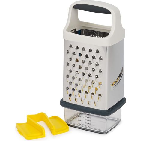 Grattugia multifunzionale Joseph Joseph Multi-Grip Box Grater - include grattugia grossa, fine, Julienne e a fette, con base di misurazione e impugnatura di precisione de. (1/3)