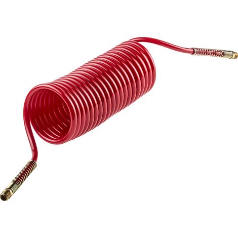 Tuyau spiralé N6C, avec raccord R 1/4, Rouge, Diam.ext 10mm, Long. 3.6m ( Prix pour 1 ) (1/2)