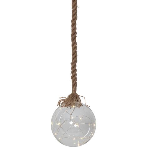 Glaskugel "Jutta", 15 LED-Lichter, 15 cm Ø, 200 cm (1/4)
