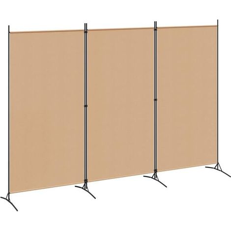 Paravent 3 Panneaux en Tissu Beige 260 x 180 cm (1/5)