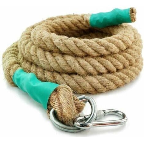 Corde d'Escalade 30mm x 3m avec Mousqueton - Corde de Musculation pour Entraînement de Force et Conditionnement Physique (1/4)