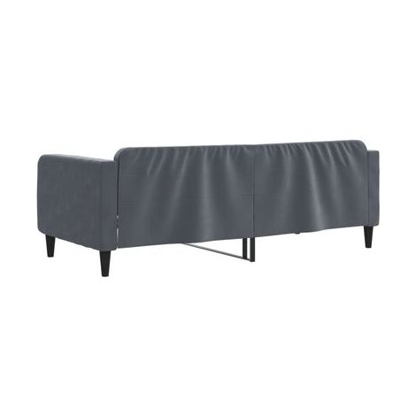 Lit de jour sans matelas, gris foncé, 100 × 200 cm, velours, velours doux et confortable, pour chambre, décor moderne, facile à assembler (1/5)
