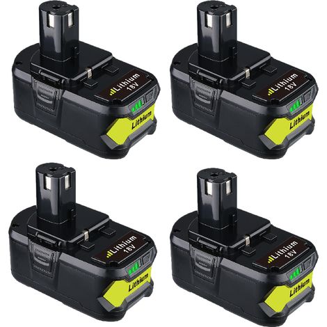Pack de 4 batteries P108 8000 mAh améliorées compatibles avec la batterie Ryobi 18 V ONE+ P102 P103 P105 P107 P108 P109 sans fil pour système d'outils One Plus (1/5)