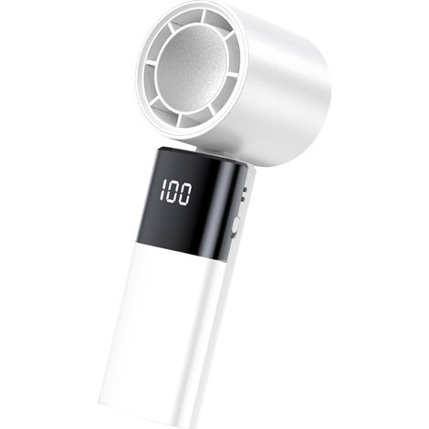Tragbarer Hochleistungs-Turboventilator mit USB-Anschluss, wiederaufladbar, mit Digitalanzeige und 100 stufenlos einstellbaren Geschwindigkeitsstufen – ideal für Camping, Reisen, Zuhause und Büro.