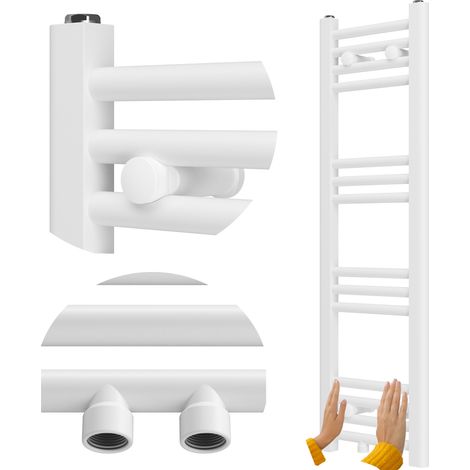 Radiateur Sèche-serviettes Salle de Bain Blanc RAVEN 100x30 cm Acier Design Moderne 271W (1/5)